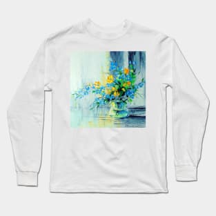 A bouquet of blue and yellow flowers Long Sleeve T-Shirt